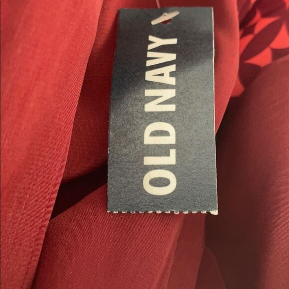 Old Navy Red Printed Sleeve Shift Dress. Size Medium. NWT. Minimalist Lagenlook. - Picture 11 of 12